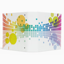 abstract, rainbow, colors, colorful, pixels, cool, modern, spheres, cirlces, sound, waves, equalizer, music, school, circles, awesome, dooni designs, Fichário com design gráfico personalizado