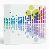 abstract, rainbow, colors, colorful, pixels, cool, modern, spheres, cirlces, sound, waves, equalizer, music, school, circles, awesome, dooni designs, Binder with custom graphic design