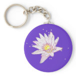 Rainbow Etching Lotus keychain