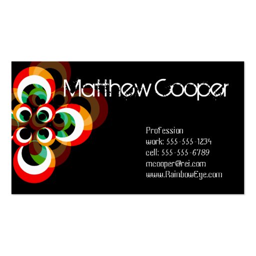 Rainbow Eyes Business Cards (front side)