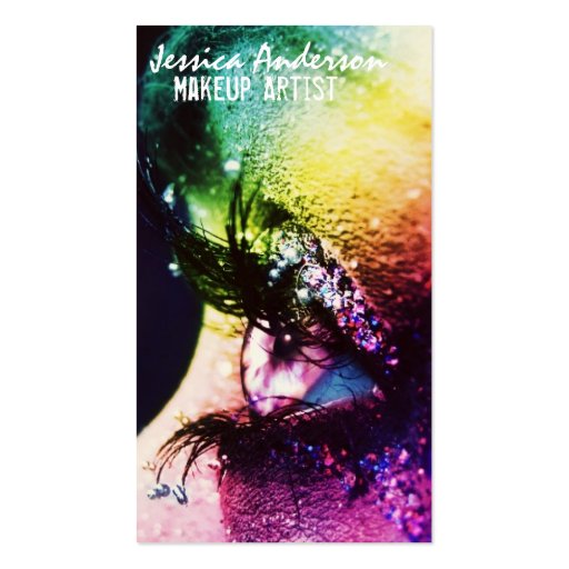 Rainbow Eyes Makeup Artist Business Card (front side)