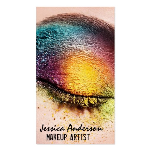 Rainbow Eyes Makeup Artist Business Card Templates (front side)