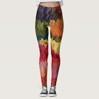 Rainbow Fabric Abstract Pattern Leggings