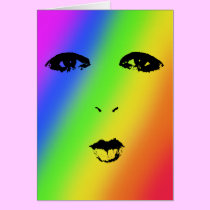 Rainbow Face Blank Card