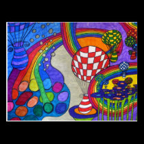 Rainbow Factory Postcard postcards