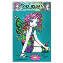 Rainbow Fairy Art Porfolio Book #1 Wall Calendar
