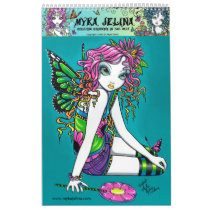 rainbow, fairy, candy, flower, butterfly, faery, faerie, fairies, gothic, myka, jelina, acrylic, Calendar with custom graphic design