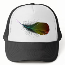 rainbow feather. hats