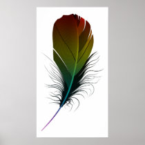 rainbow feather. print