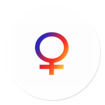 Rainbow Female Symbol stickers by MishkaInvitations Rainbow Female Symbol stickers