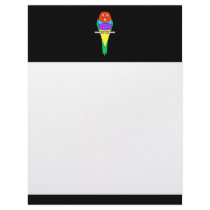 Rainbow Finch Bird. Gouldian Finch. Letterhead