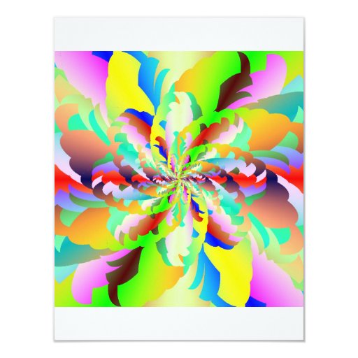 Rainbow Fire Flower Signature Matte Card