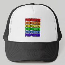 Rainbow Firefighter Trucker Hat