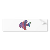 Rainbow Fish Bubble Fractal Bumper Stickers