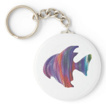 Rainbow Fish Bubble Fractal Keychains