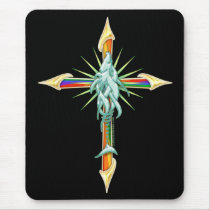 Rainbow Fish-Cross_2 Mousepad