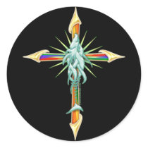 Rainbow Fish-Cross_2 Sticker