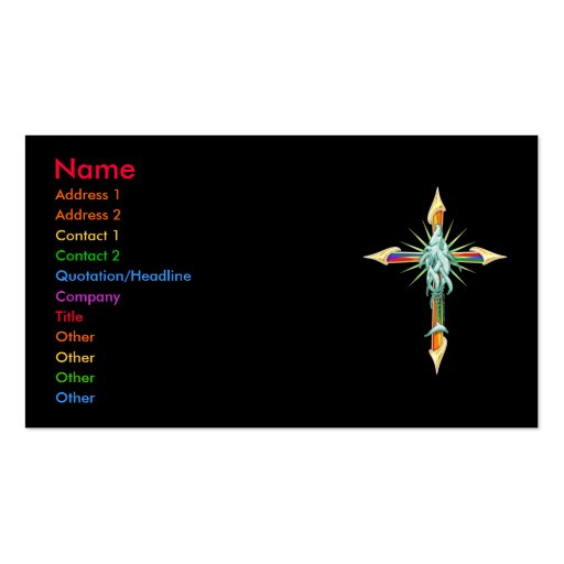 Rainbow Fish Cross Business Card (front side)