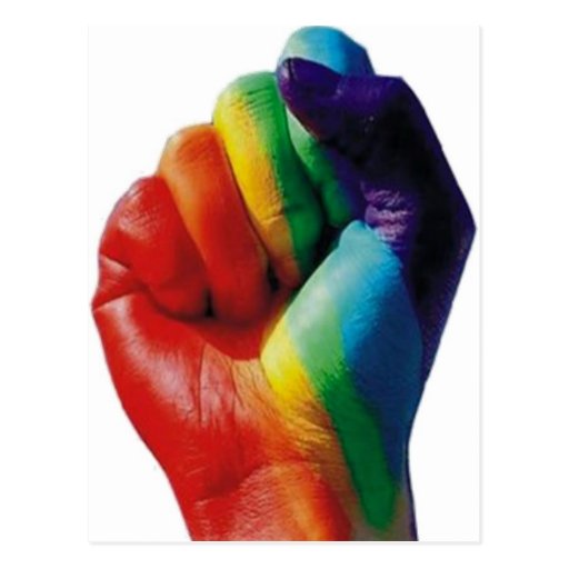 Rainbow Fist Postcard Zazzle