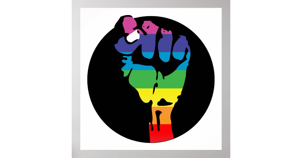 rainbow fist. poster Zazzle