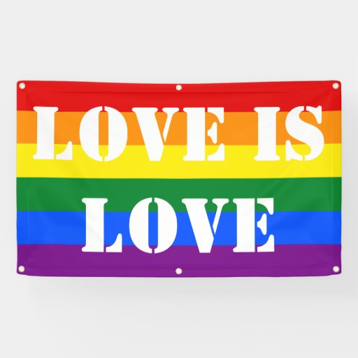 Rainbow Flag Gay Pride Lgbt Love Is Love Banner Zazzle