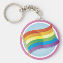 Rainbow Flag Logo Style Keychain