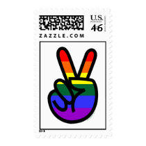 Rainbow Flag Peace Postage Stamps
