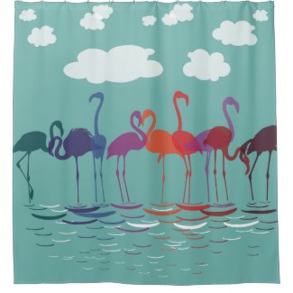 Rainbow Flamingos Abstract