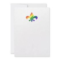 Rainbow Fleur de Lis invitations