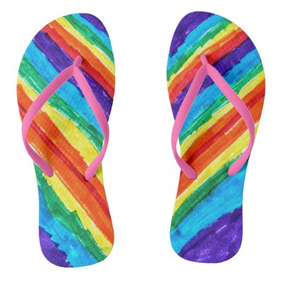 Rainbow Flip Flops