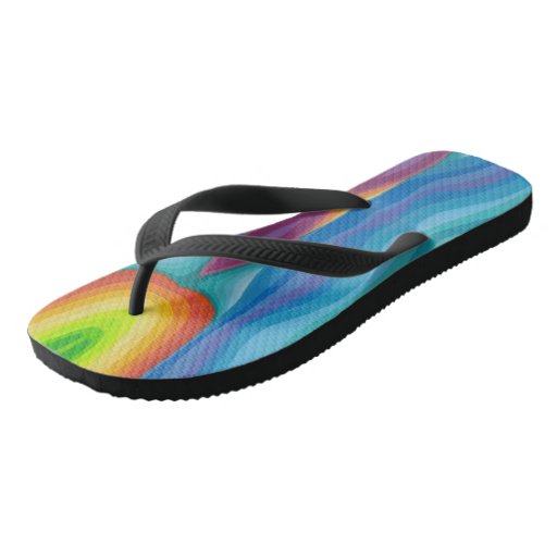 rainbow flip flops