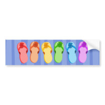 Rainbow Flip Flops bumper stickers by rainbowthree Rainbow Flip Flops bumper stickers