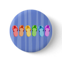 Rainbow Flip Flops Pinback Buttons
