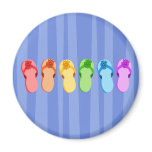 Rainbow Flip Flops Fridge Magnet