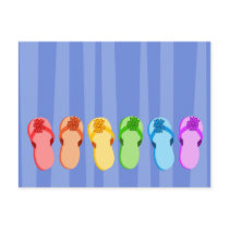 Rainbow Flip Flops Post Cards