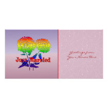 Rainbow Flower Marriage Personalized Photo Card