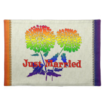 Rainbow Flower Marriage Place Mats