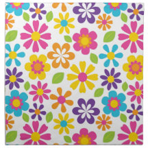 Rainbow Flower Power Hippie Retro Teens Gifts Printed Napkin