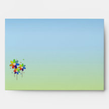 rainbow flowers envelope