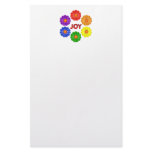 Rainbow Flowers Joy Stationery