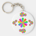 Rainbow Flowers Key Chain