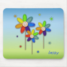 rainbow flowers mousepads