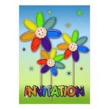 rainbow flowers personalized announcements