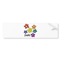 Rainbow Flowers Pride bumper stickers