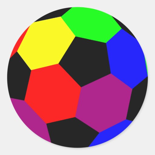 Rainbow Football in Rainbow Nation Round Stickers