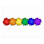 Rainbow Four Leaf Clovers Post Cards