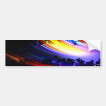 Rainbow Fractal Art Splatter Design Bumper Sticker
