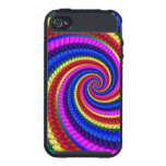 Rainbow Fractal Art Swirl Pattern iPhone 4/4S Covers