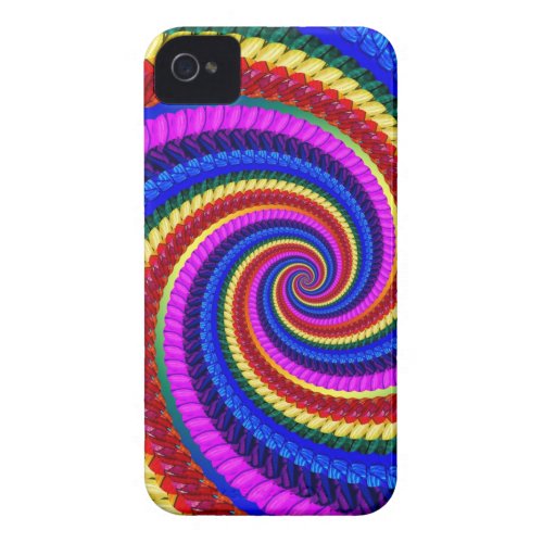 Rainbow Fractal Art Swirl Pattern Iphone 4 Covers