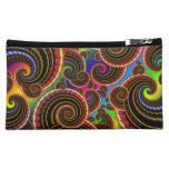 Rainbow Fractal Art Swirl Pattern Cosmetic Bags